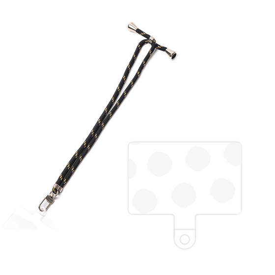 スマホショルダータグ［ オリジナル - 推し色水玉 - ホワイト ］