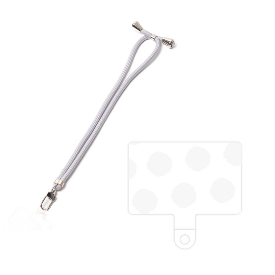 スマホショルダータグ［ オリジナル - 推し色水玉 - ホワイト ］