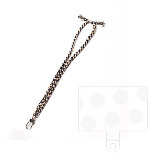 スマホショルダータグ［ オリジナル - 推し色水玉 - ホワイト ］