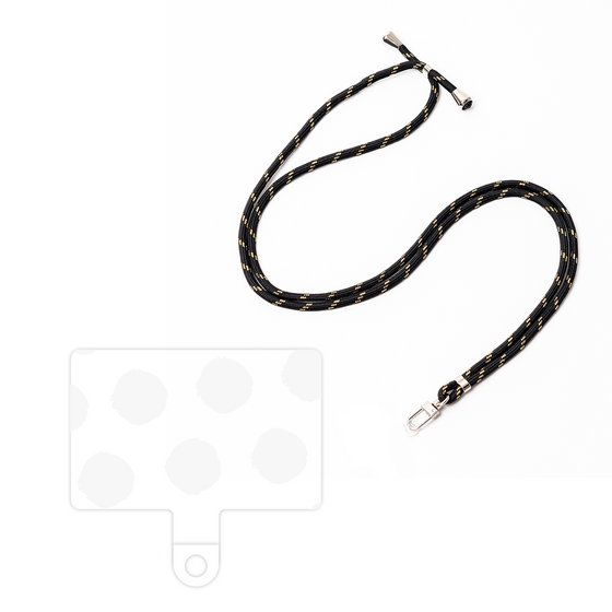 スマホショルダータグ［ オリジナル - 推し色水玉 - ホワイト ］