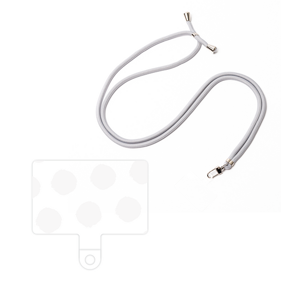 スマホショルダータグ［ オリジナル - 推し色水玉 - ホワイト ］