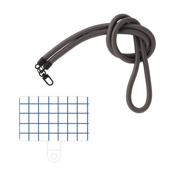 スマホショルダータグ［ オリジナル - 推し色チェック - ブルー ］