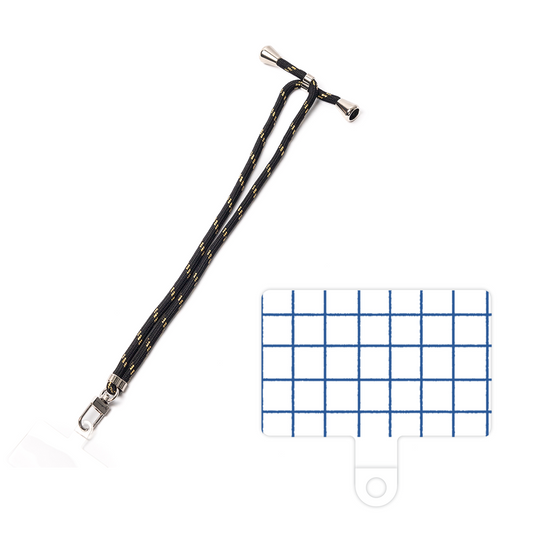 スマホショルダータグ［ オリジナル - 推し色チェック - ブルー ］