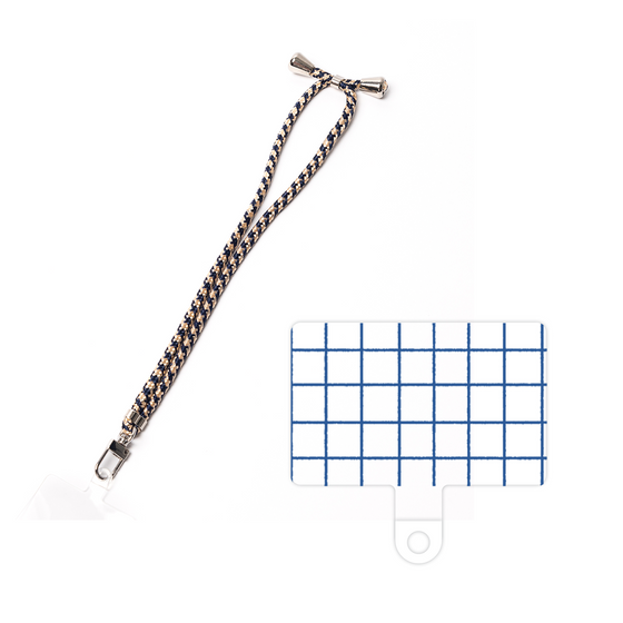 スマホショルダータグ［ オリジナル - 推し色チェック - ブルー ］