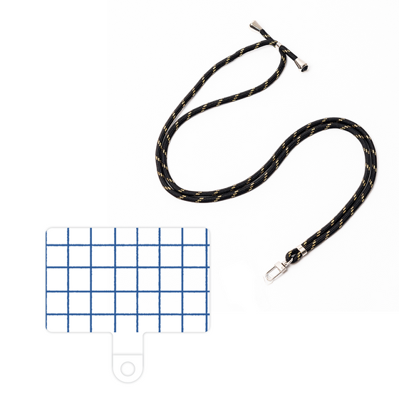 スマホショルダータグ［ オリジナル - 推し色チェック - ブルー ］