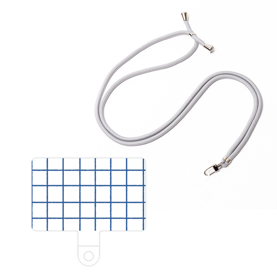 スマホショルダータグ［ オリジナル - 推し色チェック - ブルー ］