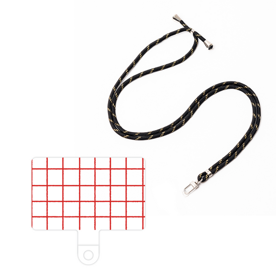 スマホショルダータグ［ オリジナル - 推し色チェック - レッド ］