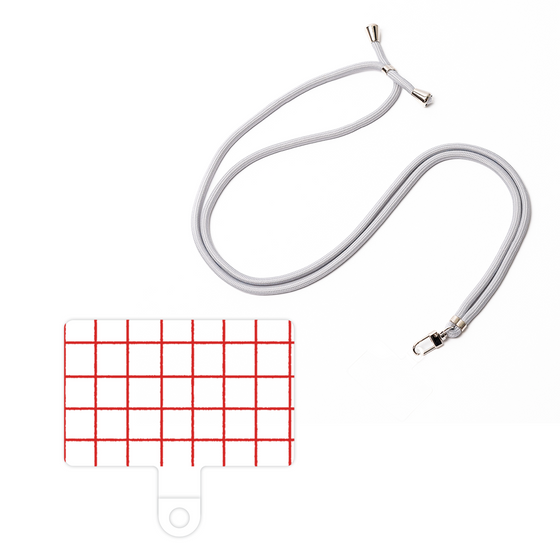 スマホショルダータグ［ オリジナル - 推し色チェック - レッド ］