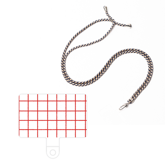 スマホショルダータグ［ オリジナル - 推し色チェック - レッド ］