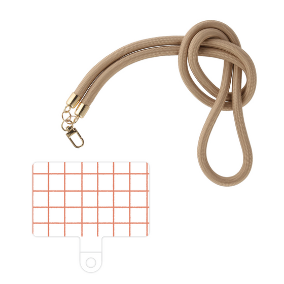 スマホショルダータグ［ オリジナル - 推し色チェック - オレンジ ］