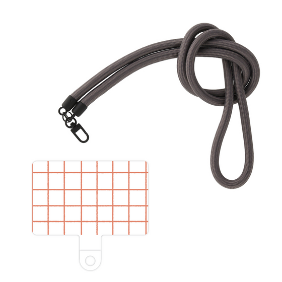 スマホショルダータグ［ オリジナル - 推し色チェック - オレンジ ］