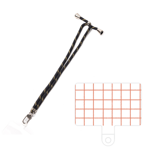 スマホショルダータグ［ オリジナル - 推し色チェック - オレンジ ］