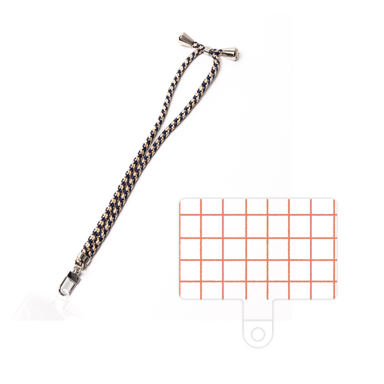 スマホショルダータグ［ オリジナル - 推し色チェック - オレンジ ］