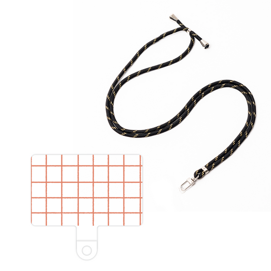 スマホショルダータグ［ オリジナル - 推し色チェック - オレンジ ］