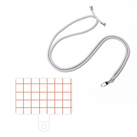 スマホショルダータグ［ オリジナル - 推し色チェック - オレンジ ］