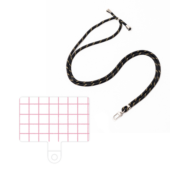 スマホショルダータグ［ オリジナル - 推し色チェック - ピンク ］