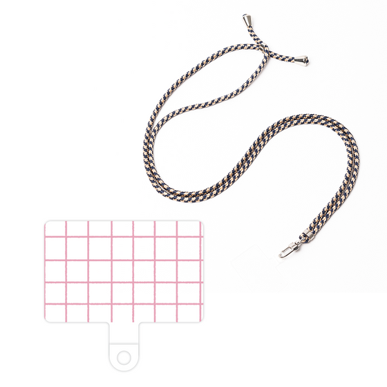 スマホショルダータグ［ オリジナル - 推し色チェック - ピンク ］