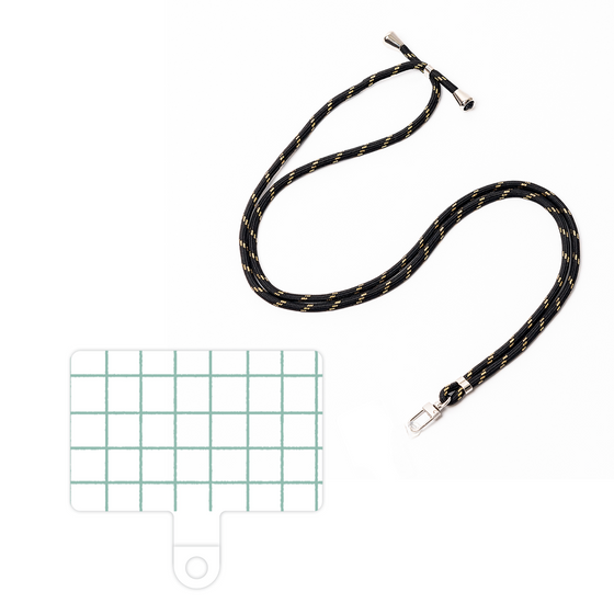 スマホショルダータグ［ オリジナル - 推し色チェック - グリーン ］