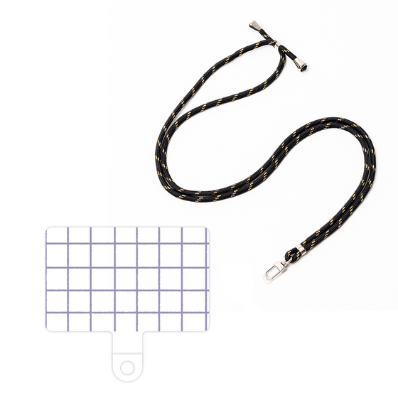 スマホショルダータグ［ オリジナル - 推し色チェック - パープル ］