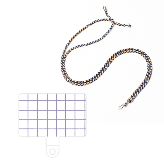 スマホショルダータグ［ オリジナル - 推し色チェック - パープル ］