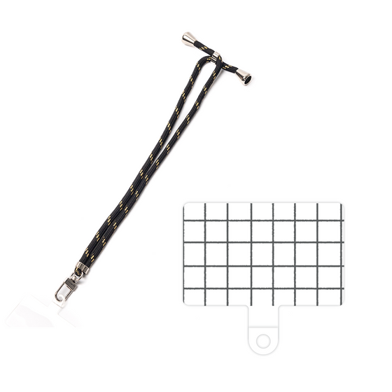 スマホショルダータグ［ オリジナル - 推し色チェック - ブラック ］