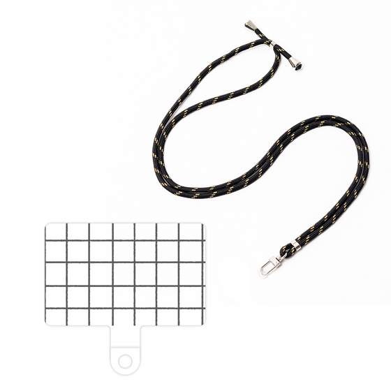 スマホショルダータグ［ オリジナル - 推し色チェック - ブラック ］