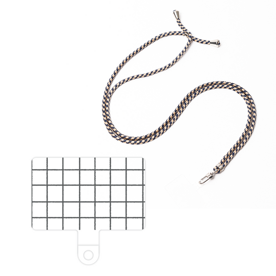 スマホショルダータグ［ オリジナル - 推し色チェック - ブラック ］