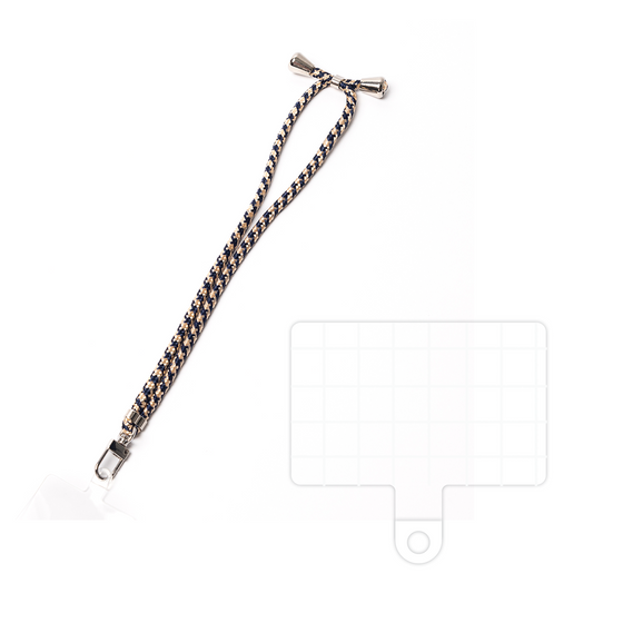 スマホショルダータグ［ オリジナル - 推し色チェック - ホワイト ］