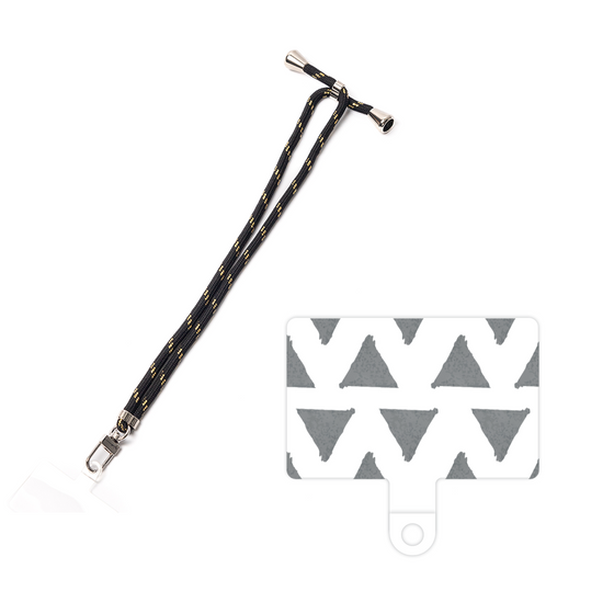 スマホショルダータグ［ オリジナル - 推し色三角 - ブラック ］