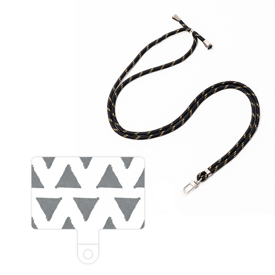 スマホショルダータグ［ オリジナル - 推し色三角 - ブラック ］