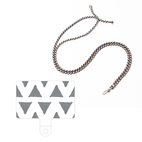 スマホショルダータグ［ オリジナル - 推し色三角 - ブラック ］