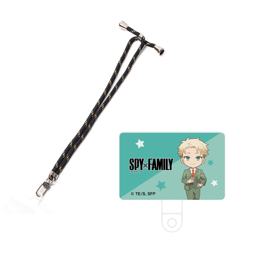 スマホハンドストラップ(細) - ブラック+ゴールド - SPY×FAMILY - ロイド・フォージャー
