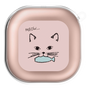 ワイヤレスイヤホンケース［ 食いしん坊なねこ - Pink ］