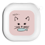 ワイヤレスイヤホンケース［ 食いしん坊なねこ - Pink ］