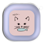 ワイヤレスイヤホンケース［ 食いしん坊なねこ - Pink ］