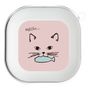 ワイヤレスイヤホンケース［ 食いしん坊なねこ - Pink ］