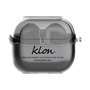 ワイヤレスイヤホンケース［ KLON - 筆記体ロゴ - ブラック ］