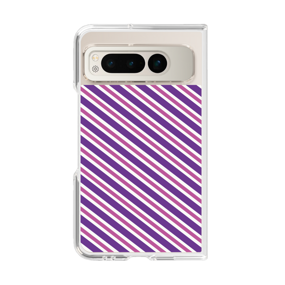 クリアケース［ Small Stripe - Purple × Pink ］