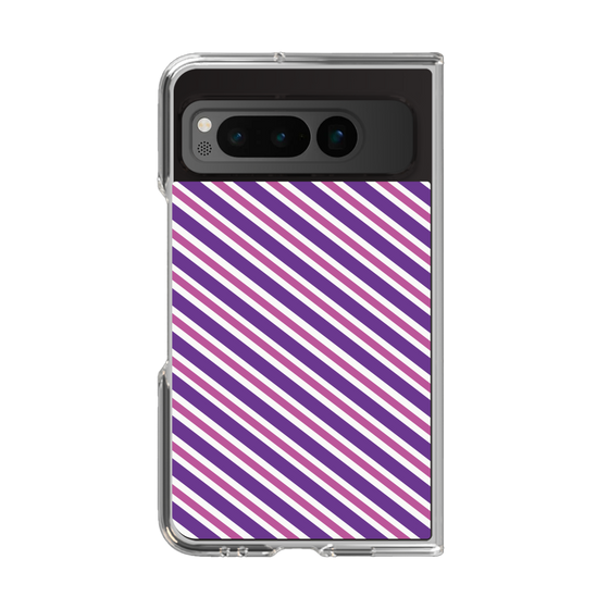 クリアケース［ Small Stripe - Purple × Pink ］