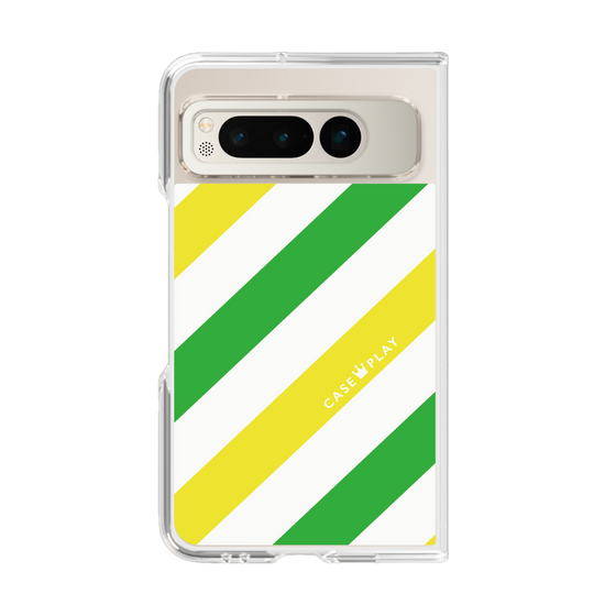 クリアケース［ Big Stripe - Green × Yellow ］