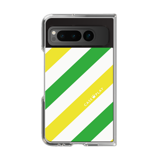 クリアケース［ Big Stripe - Green × Yellow ］