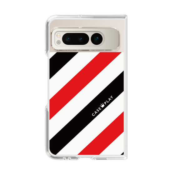 クリアケース［ Big Stripe - Red × Black ］