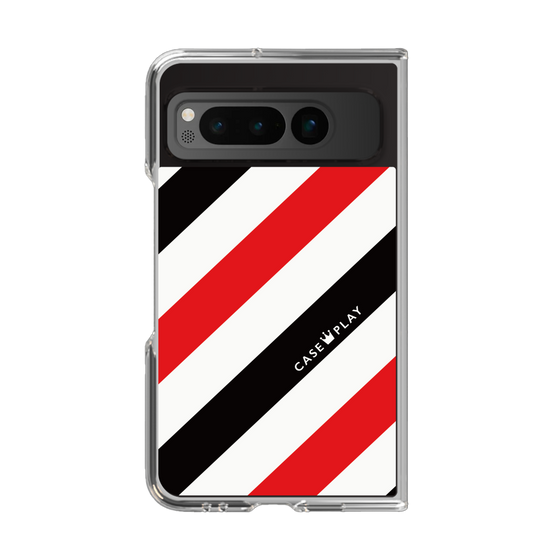 クリアケース［ Big Stripe - Red × Black ］