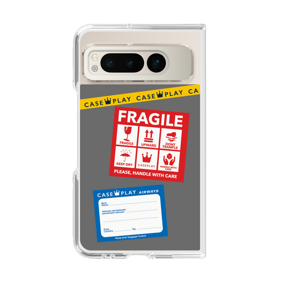 クリアケース［ FRAGILE Stickers - Gray ］