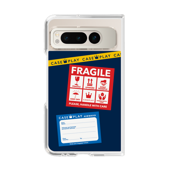 クリアケース［ FRAGILE Stickers - Navy ］