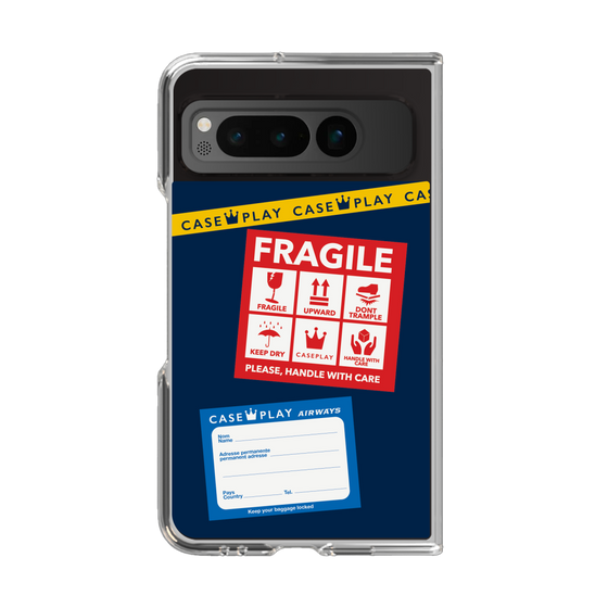 クリアケース［ FRAGILE Stickers - Navy ］