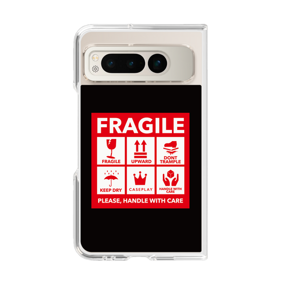 クリアケース［ FRAGILE Sticker - Black ］