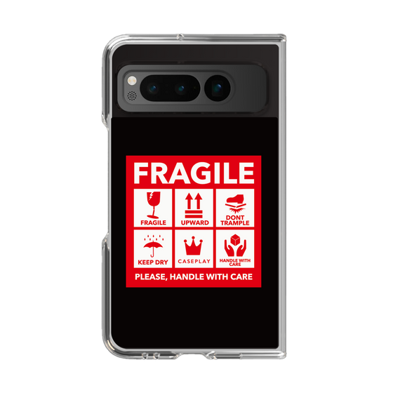 クリアケース［ FRAGILE Sticker - Black ］