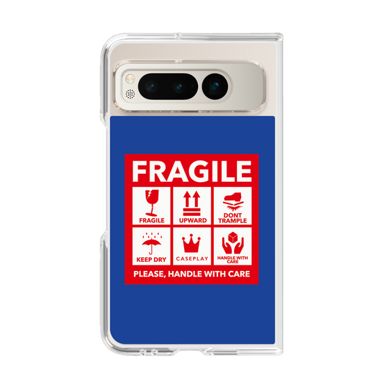 クリアケース［ FRAGILE Sticker - Blue ］