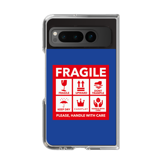 クリアケース［ FRAGILE Sticker - Blue ］